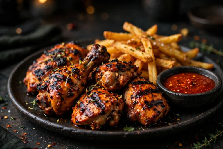 Flame-grilled peri peri chicken with fries - Dixy Chicken vs Nando's comparison