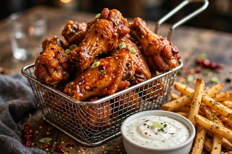 Crispy chicken wings with ranch dip and fries - Dixy Chicken vs Wingstop comparison